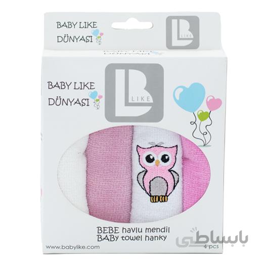 دستمال مادر baby like طرح جغد صورتی