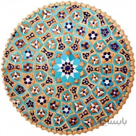 رومیزی مخمل گرد کاشی برجسته