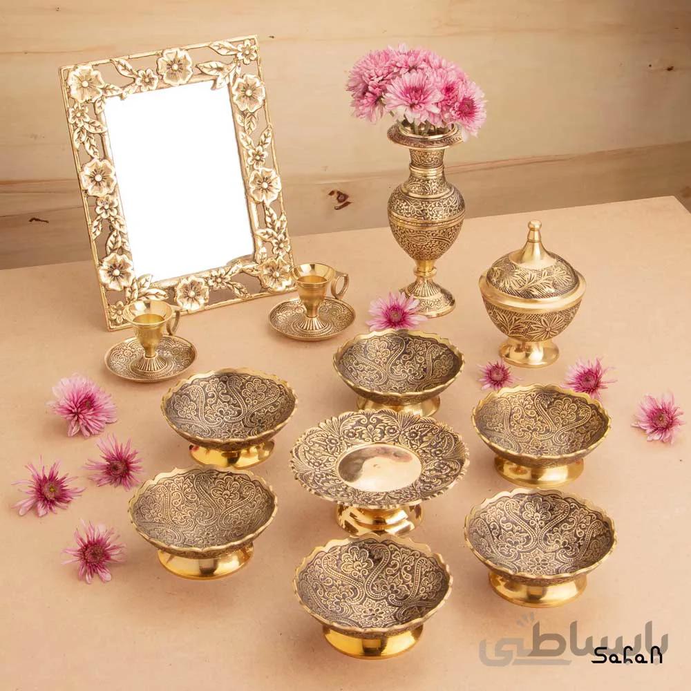 ست هفت سین برنجی طلایی کد 250