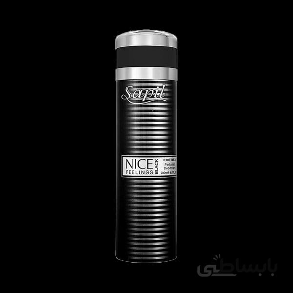اسپری مردانه ساپیل Sapil مدل نایس بلک Nice Black حجم 200 میلی لیتر