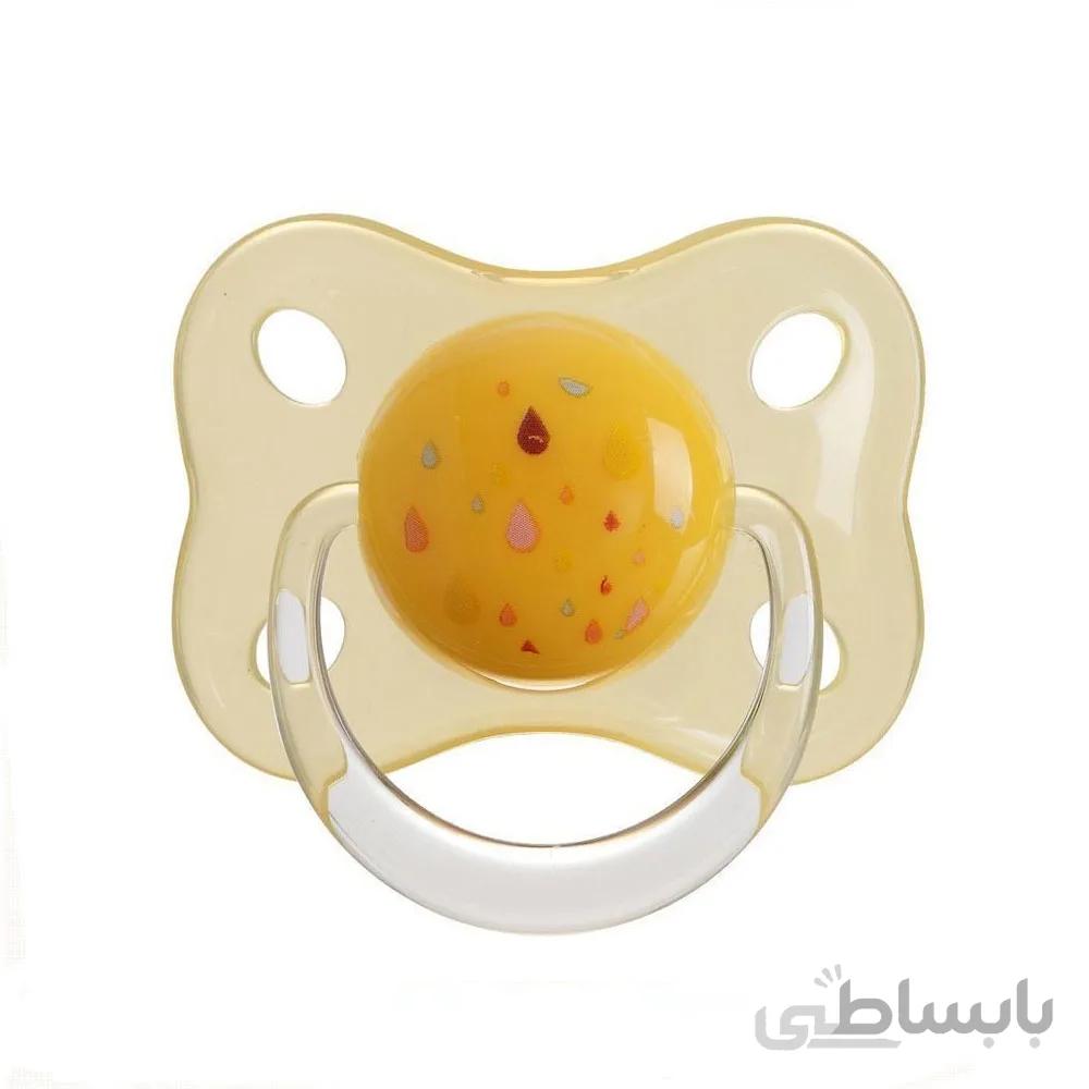 پستانک تکی ارتدونسی به همراه محفظه استریل مایکروفری رووکو rovco سایز s زرد
