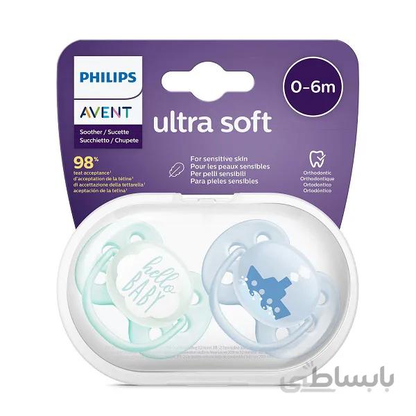 پستانک فیلیپس اونت ultrasoft طرح کشتی 0 تا 6 ماه