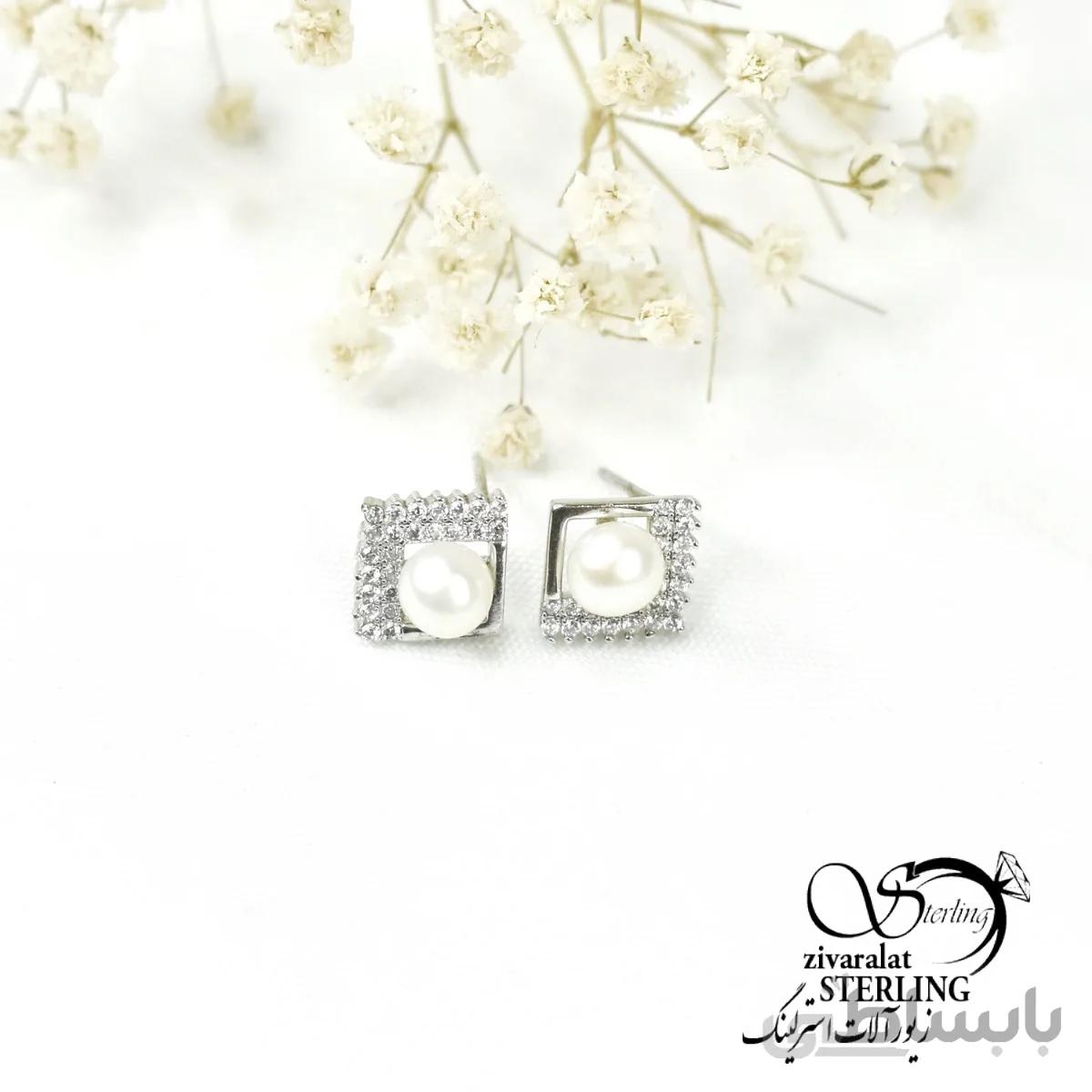 گوشواره میخی نقره کد 6206