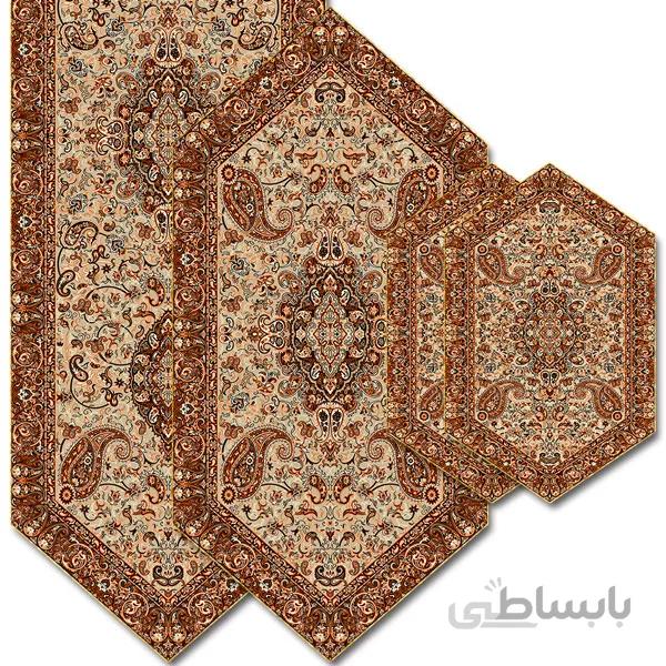 رومیزی مربع ترمه طرح سالار مشکی ابریشم کد 710 کد 410543