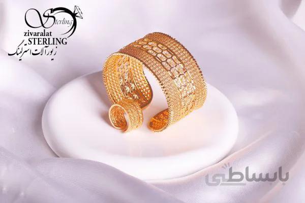 ست دستبند و انگشتر زنانه طرح خلیجی