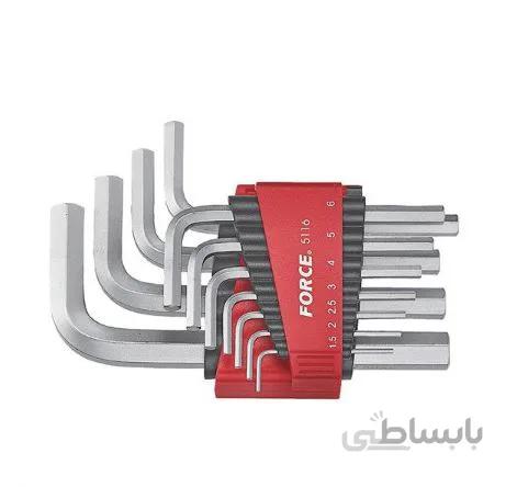 سری آچار آلن L شکل کوتاه 11 عددی فورس – FORCE مدل 5116
