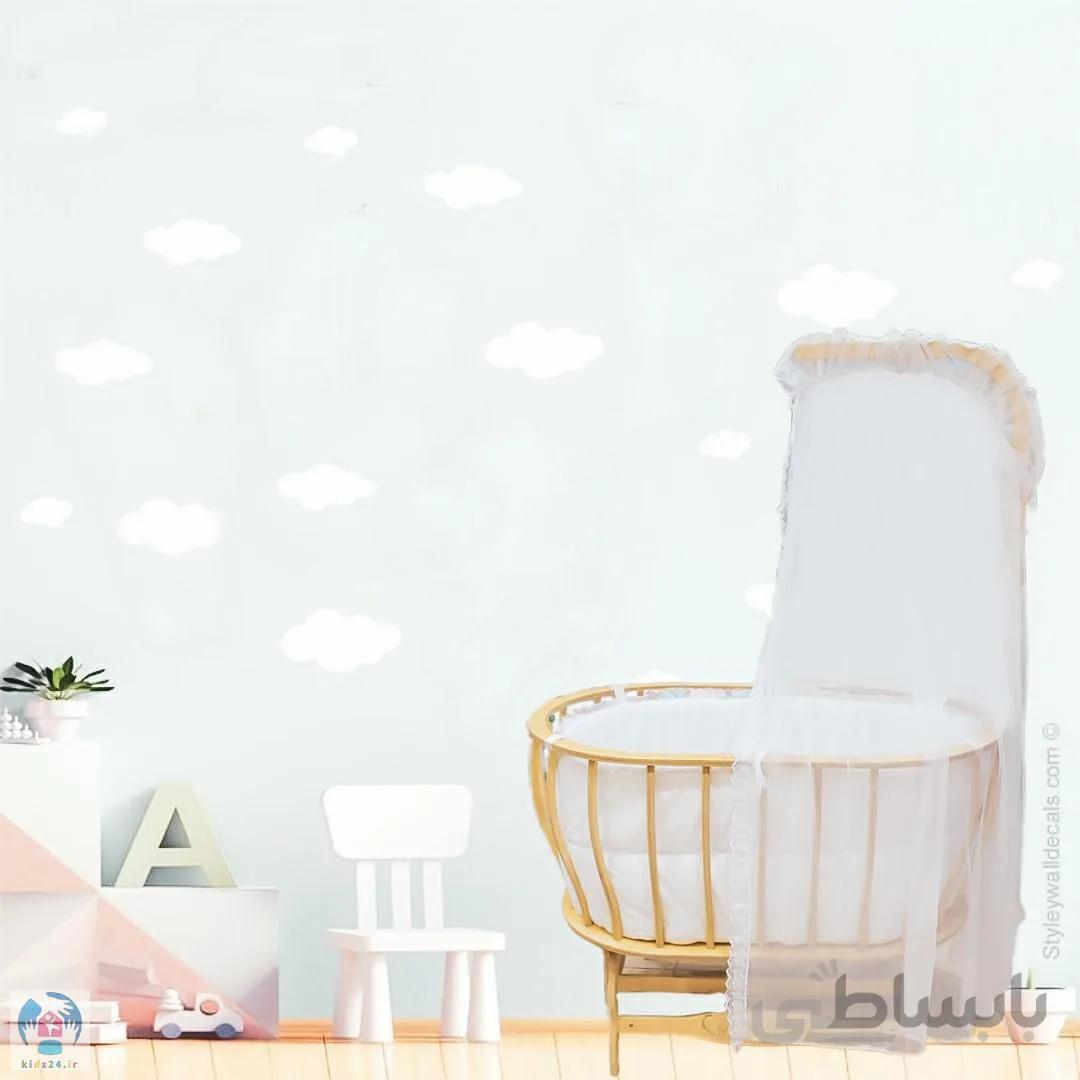 تخت و گهواره چوبی بیضی آنجل لند