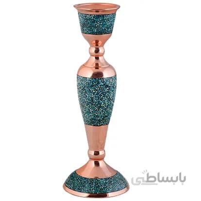 شمعدان فیروزه کوب اثر اقاجانی ارتفاع 24 سانتی متر کد Shf 01