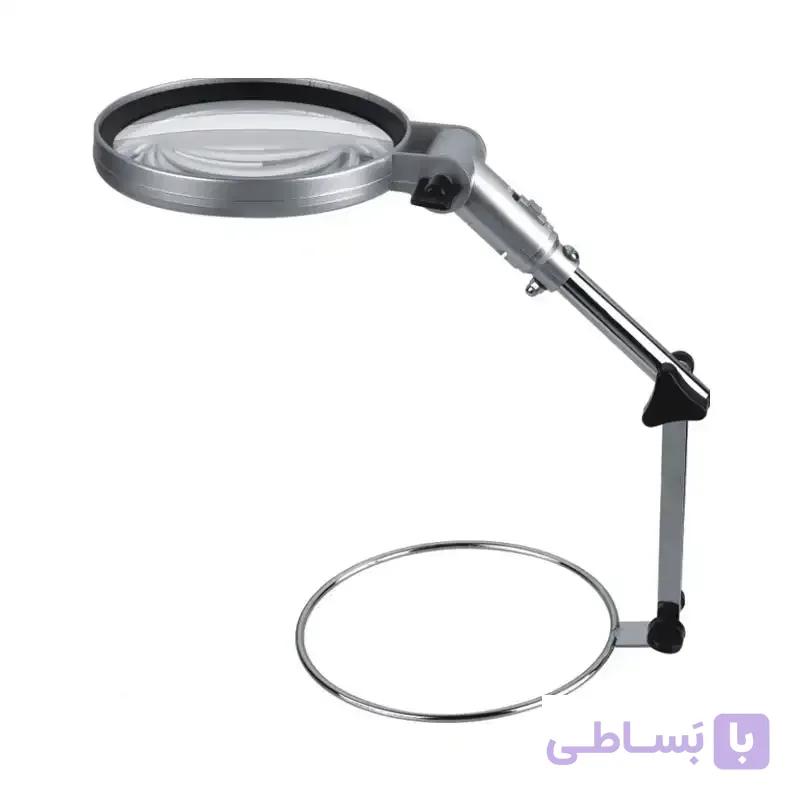 ذره بین کامار MG3B-1 رومیزی پایه دار، چراغ دار و م