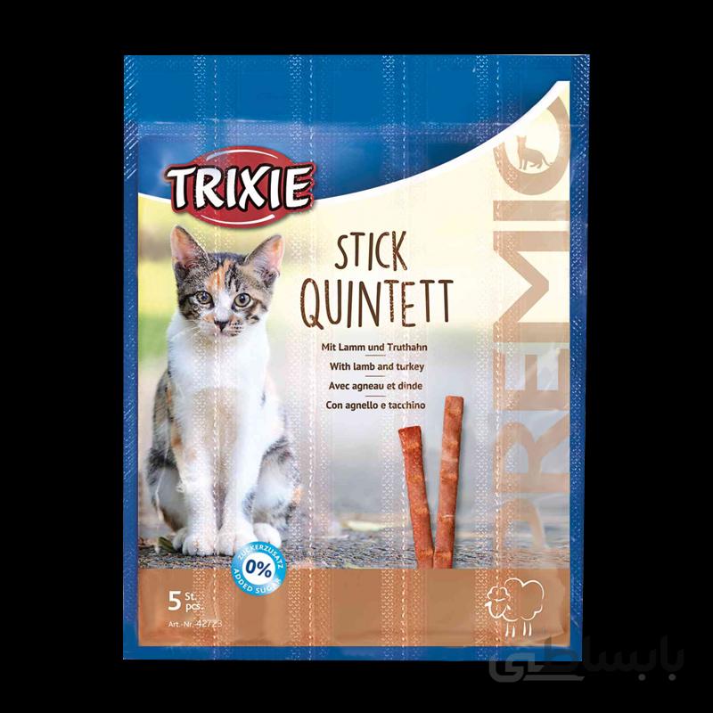 تشویقی مدادی گربه تریکسی طعم بره و بوقلمون وزن ۲۵ گرم ا Trixie Premio Stick Quintett With Lamb And Turkey For Cats 25g