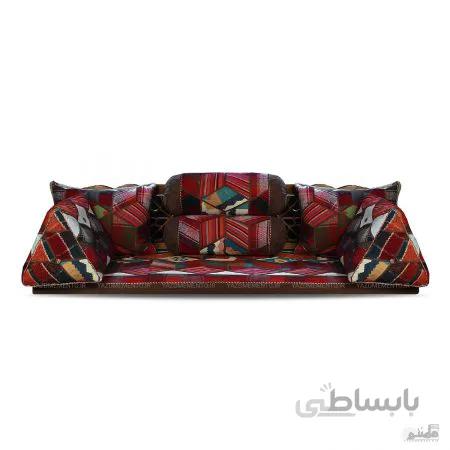 پشتی سنتی شاه نشین ترمه طرح گلیم دست دوز – ست 7 تکه