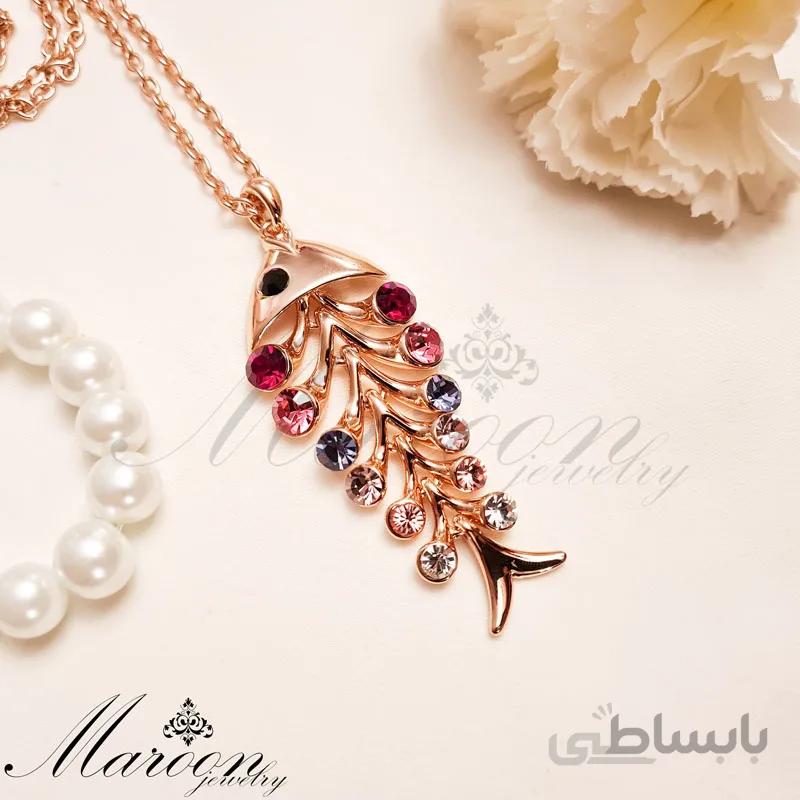 گردنبند رولباسی ماهی مارون CN32