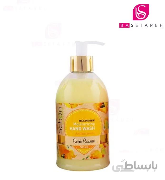 مایع دستشویی کرمی زرد شون مدل Sweet Sunrise حجم 500 میل ا Schon Hand Wash Antibacterial Sweet Sunrise 500 ml