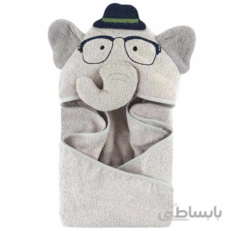 حوله کلاه دار و دورپیچ نوزاد طرح فیل Hadson baby