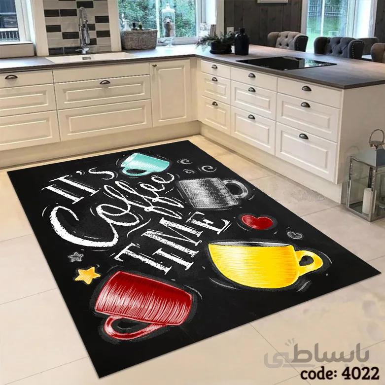 فرشینه اشپزخانه طرح فنجان رنگی 4022