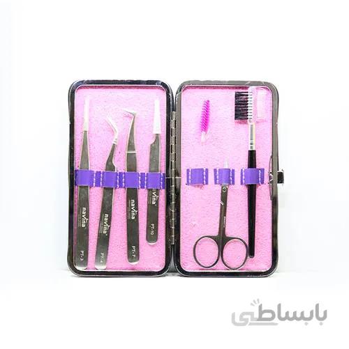 ست کامل پنس مژه ناوینا به همراه کیف مخصوص