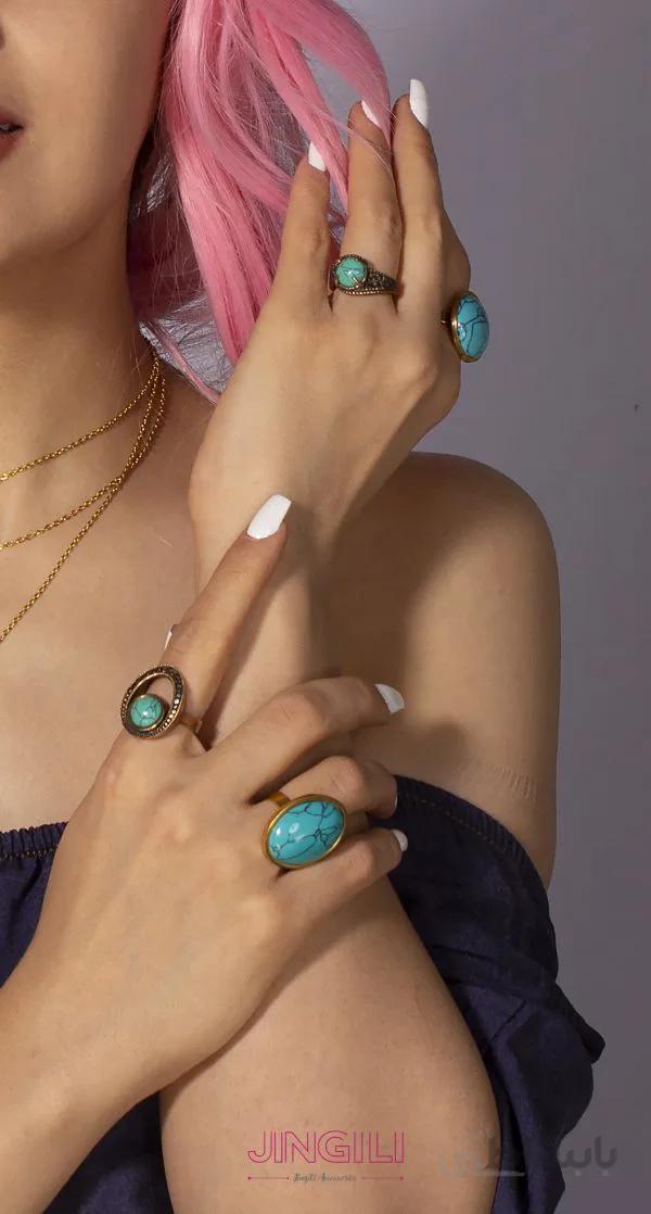انگشتر زنانه مدل فیروزه کد rw007