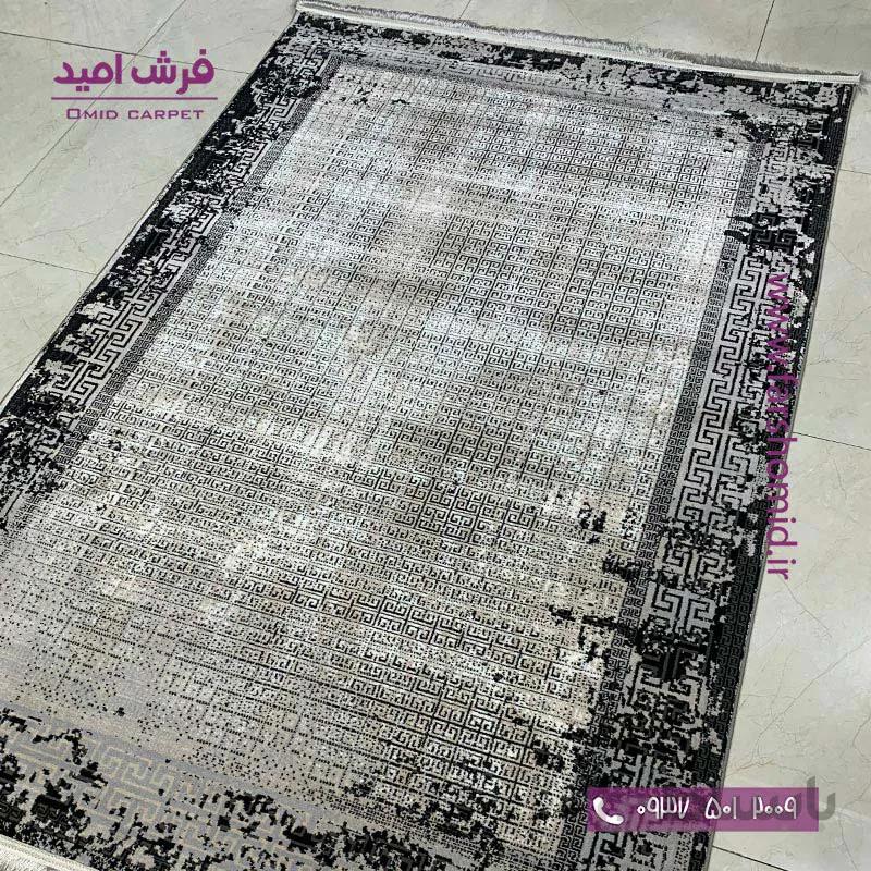 فرش ماشینی مدرن و پتینه کد 41040s سرمه ای فرش سیزان