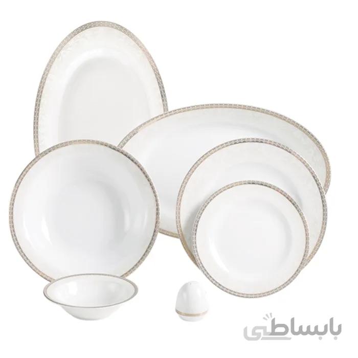 سرویس چینی 28 پارچه غذاخوری چینی زرین ایران سری ایتالیا اف مدل ریوا درجه عالی