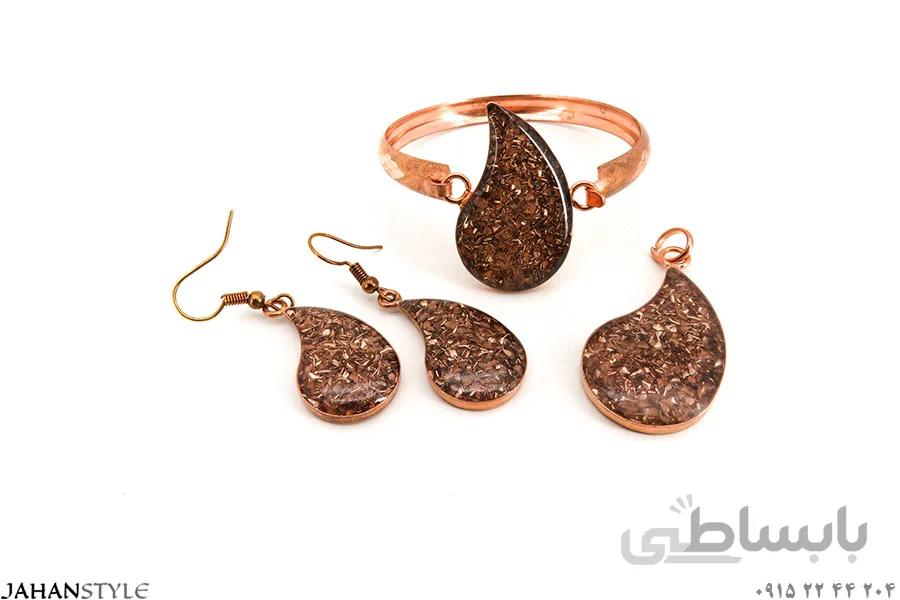 نیم ست مسی زنانه و دخترانه طرح جقه