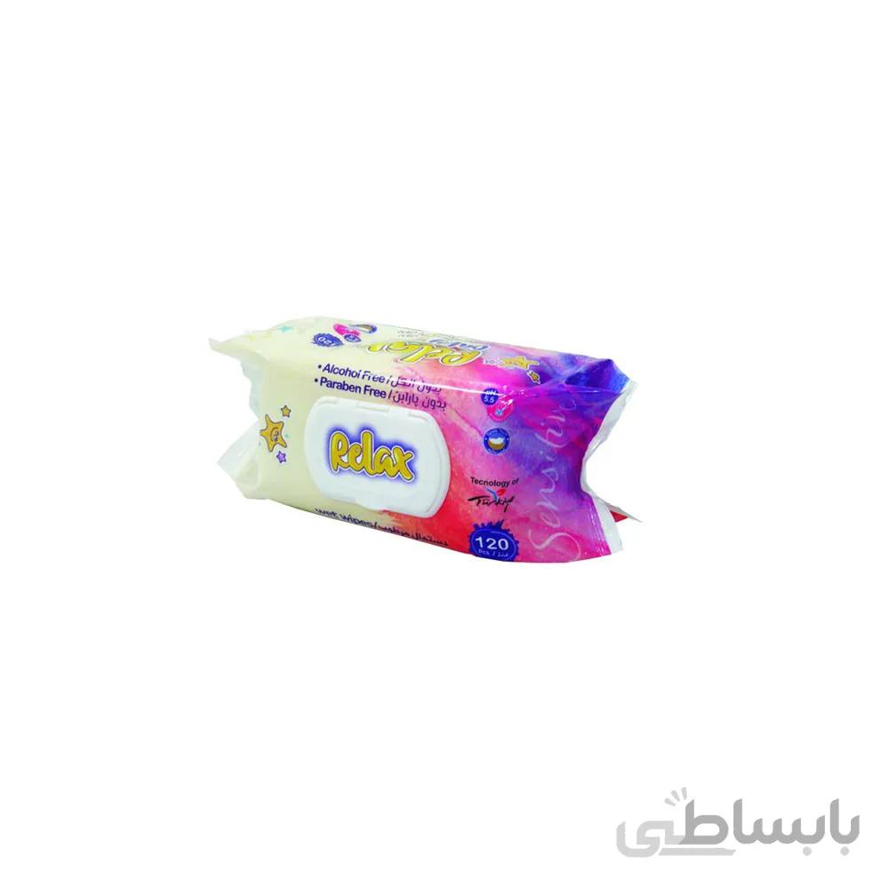 دستمال مرطوب کودک ریلکس بسته 120 عدد