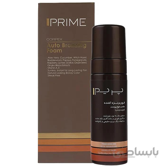 فوم برنز کننده پریم مدل Corpex Auto Bronzing Foam حجم ۱۵۰ میلی لیتر ا Prime Corpex Auto Bronzing Foam Bronzing 150ml
