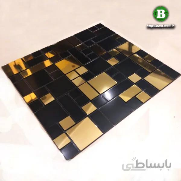 تایل دکوراتیو مشکی طلایی R787