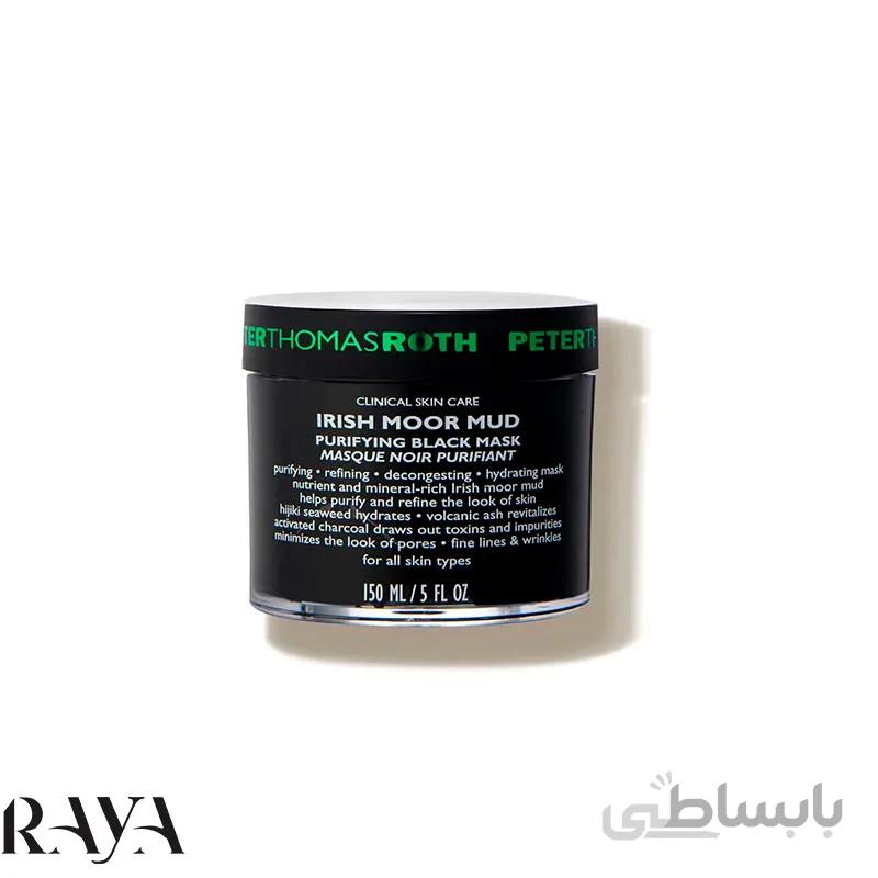 ماسک ذغال ایرلندی پیتر توماس حجم 50ML ا Peter Thomas irish Moor Mud Purifying Black Mask