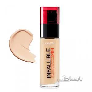 کرم پودر لورآل مدل Infaillible 24H شماره 130 حجم 30 میلی لیتر ا LOreal Infaillible 24H Foundation No.130 30ml