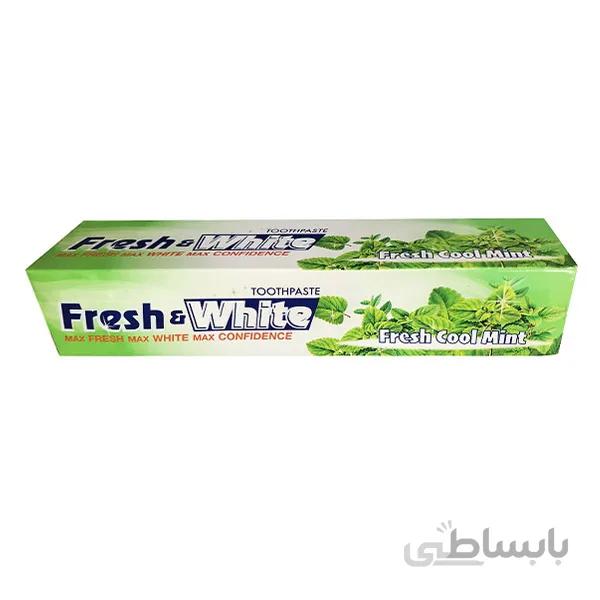 خمیر دندان فرش اند وایت خمیر دندان فریش وایت مدل Fresh Cool Mint حجم 160گرم