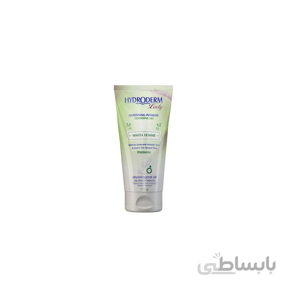 ژل بهداشتی بانوان Hydroderm روشن کننده و مخصوص شستشو حجم 150 میلی لیتر