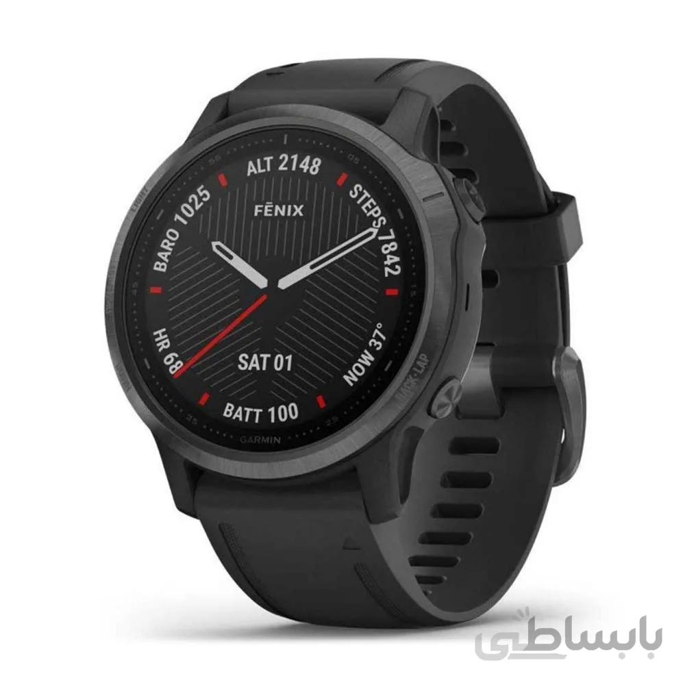 ساعت گارمین مدل Fenix 6S Pro and sapphire edition Carbon Gray DLC with Black Band ا Garmin Fenix 6S Pro and sapphire edition Carbon Gray DLC with Black Band watch 010-02159-25