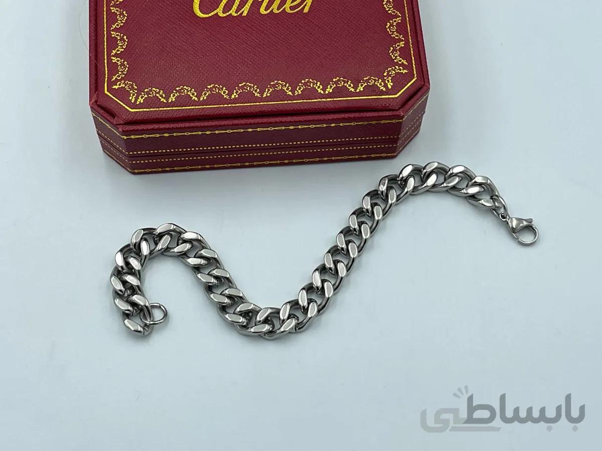 دستبند کارتیر نقره ای مات