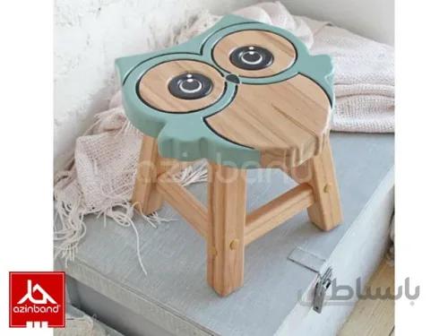 صندلی کودک چوبی طرح جغدی ا ساخته شده با چوب درختان میوه یا جنگلی