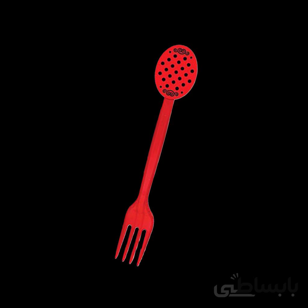 چنگال تم تولد قرمز خال مشکی