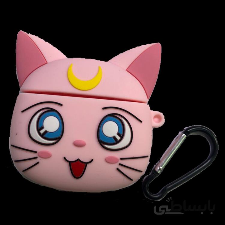 کاور محافظ ایرپاد سری یک و دو طرح گربه صورتی /Apple Airpod Series 1 & 2