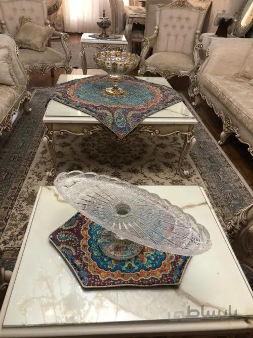 رومیزی ۵ تیکه ترمه سنتی طرح سالار