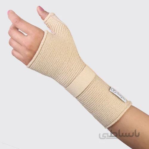 مچ بند انگشت دار آکریل پشم طب و صنعت مدل 32100 ا Wool Acrylic Wrist And Thumb Support