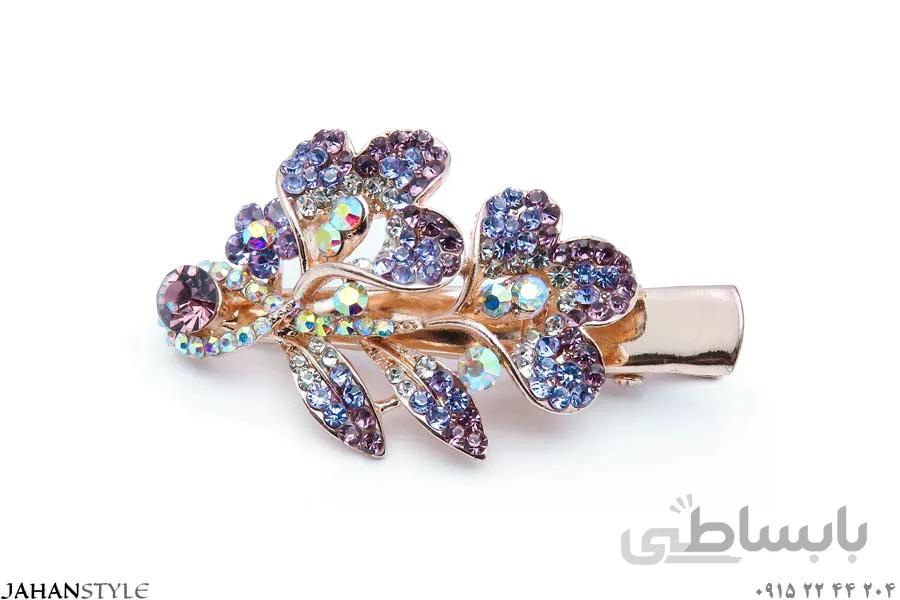 گل سر انبری طرح گل بنفش