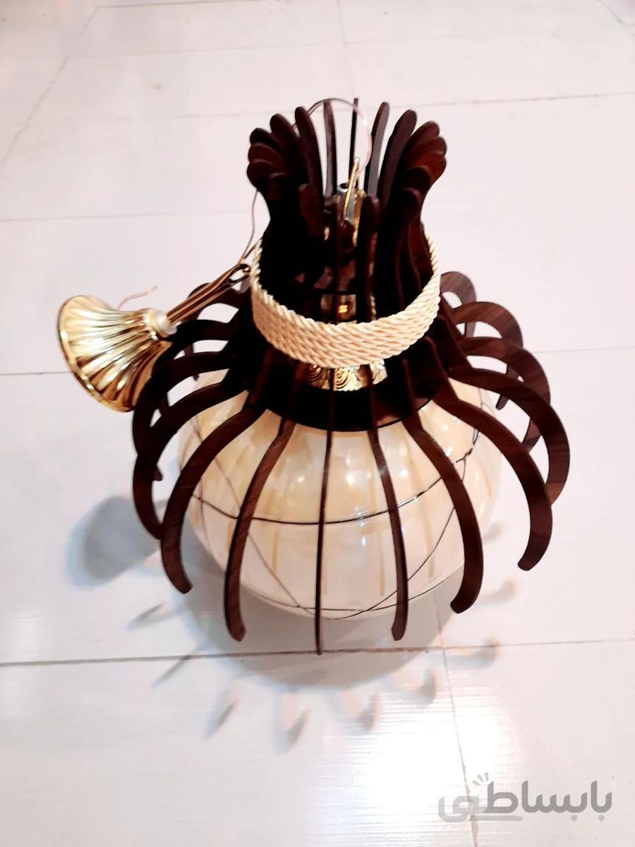لوستر چوبی مدل 8 ا Wooden chandeliers 8
