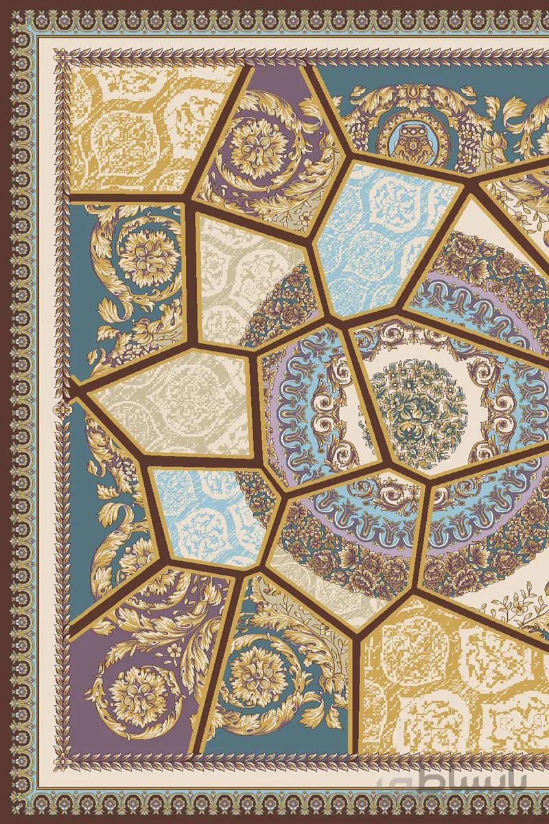 فرش ساوین طرح رکسانا زمینه قهوه ای