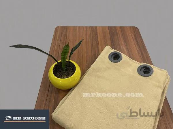 پرده آماده کتان گارنت کرم