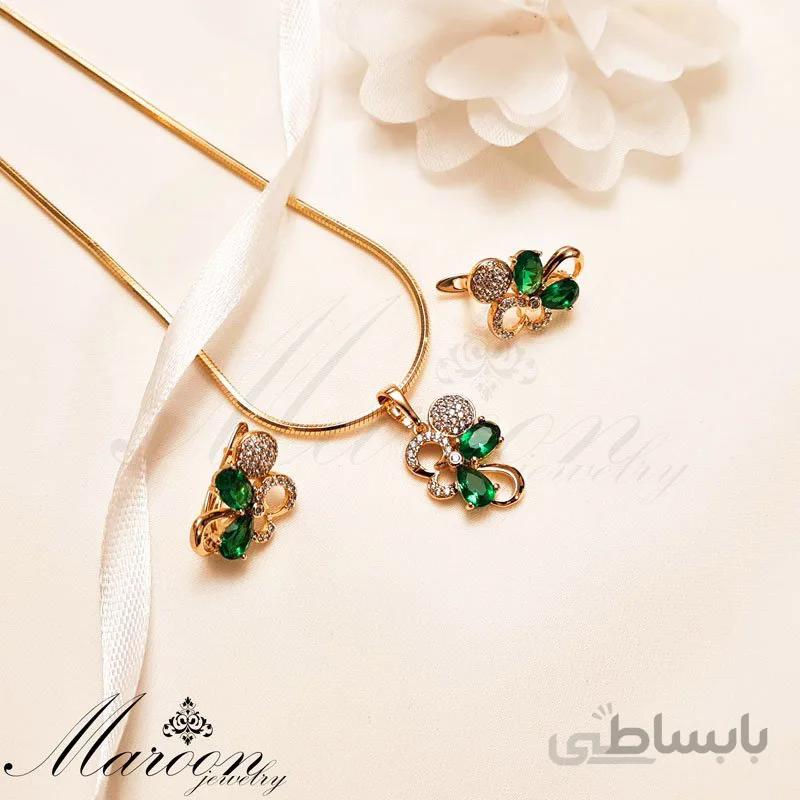 نیم ست زمرد مارون CS138