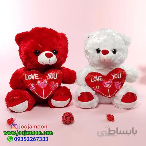 عروسک خرس ولنتاین قلب به دست