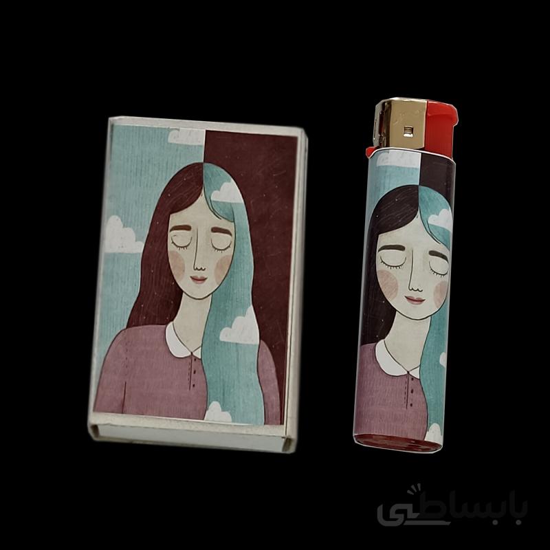 ست کبریت فندک طرح دختر