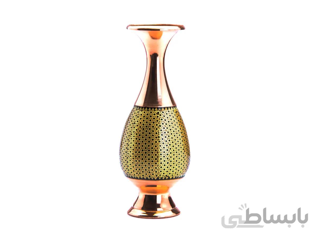 گلدان مس و خاتم 20سانتی