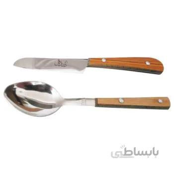 ست کارد و قاشق توت کالا tootkala دسته طرح چوب 192