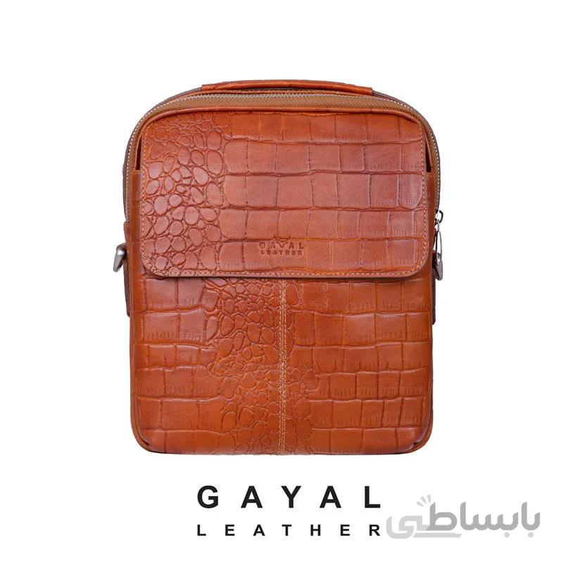 کیف دوشی گَیال چرم dd105 عسلی کروکو