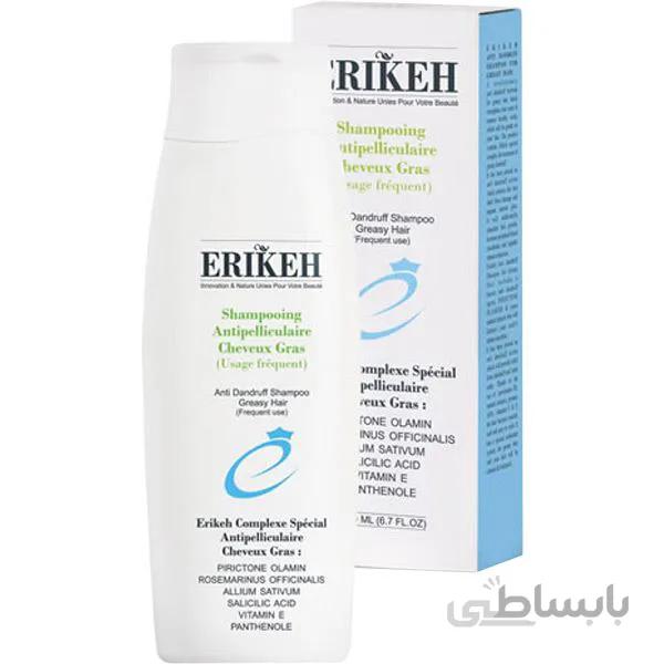 شامپو ضد شوره مخصوص موهای چرب اریکه 200 میل ا Erikeh Anti Dandruff Shampoo Greasy Hair 200ml