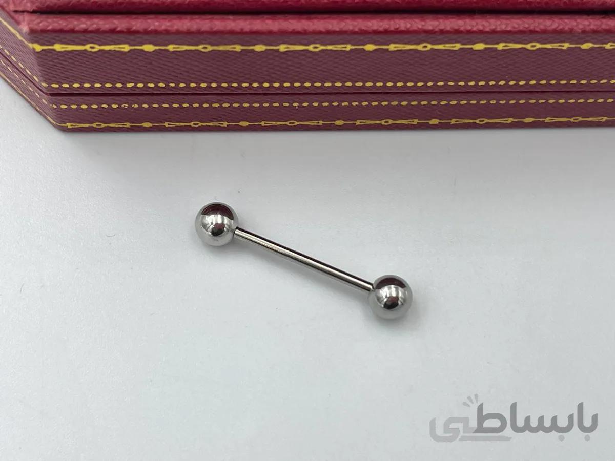 پیرسینگ محوری نقره ای گویی